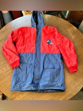 Vtg New York Giants NFL Winter Snow Rain Coat Kids XL Lined Football Jacket
